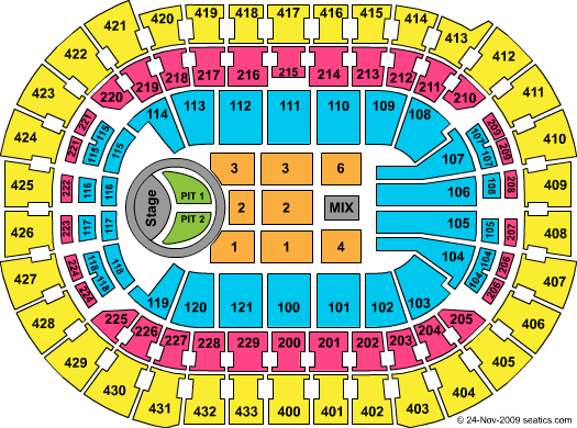 Seating Layout and Venue Map for Verizon Center - DC